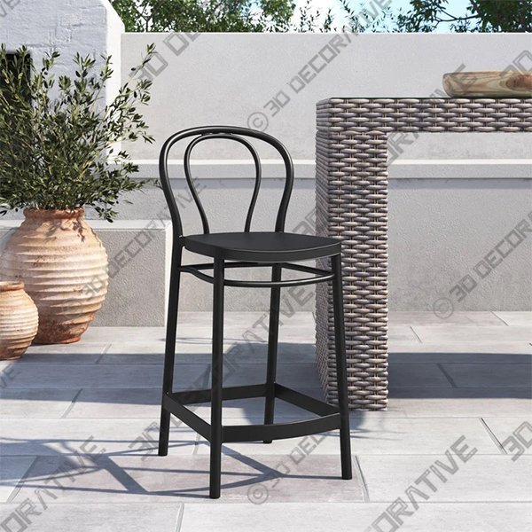 Akira Patio Bar Stool - 3D Decorative