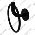 Allied Brass Remi Collection Towel Ring in Matte Black - 3D Decorative