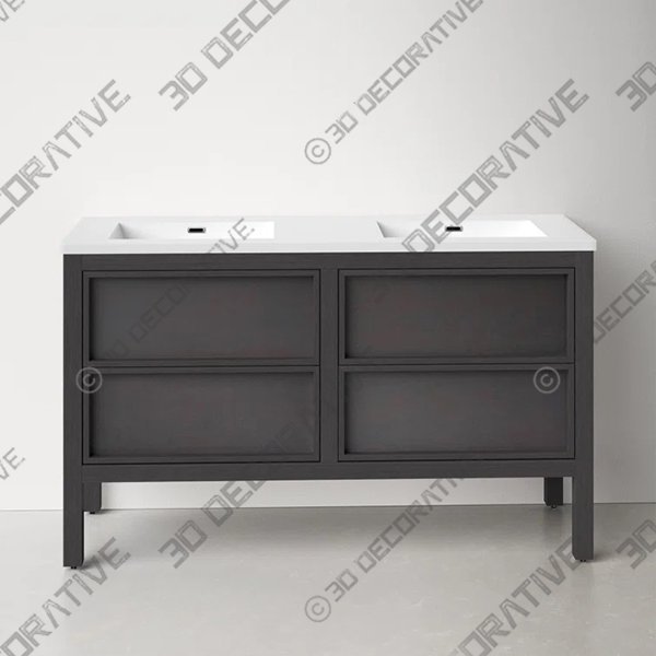Ancey 55″ Double Bathroom Vanity Set - 3D Decorative