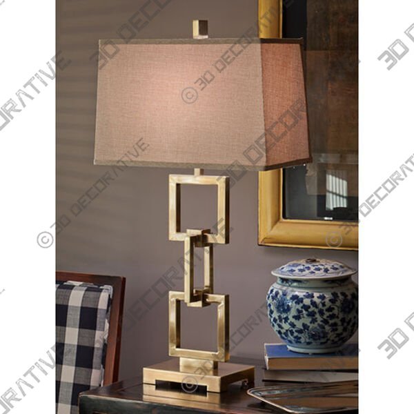 Antique Brass Square Link LampĀ - 3D Decorative