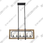 Bea 6 – Light Brown/Black Kitchen Island Pendant - 3D Decorative