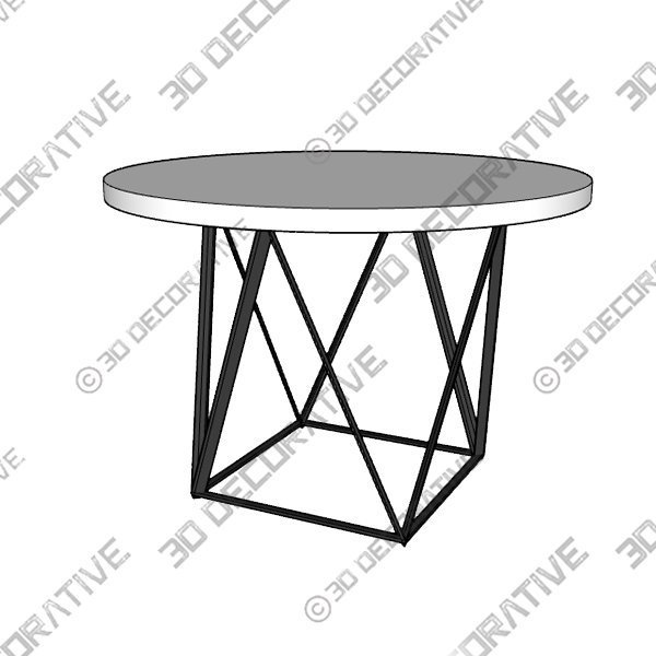 Brittingham 44” Genuine Marble Iron Dining Table Beautiful and Durable - 3D Decorative