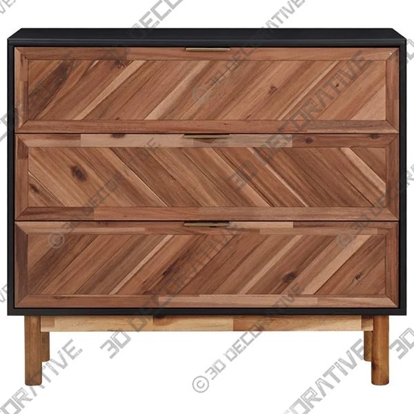 Brown-Batson 35.43″ Wide 3 Drawer Server - 3D Decorative