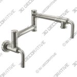 California Faucets Contemporary Pot Filler - Dual Handle Wall Mount - 3D Decorative