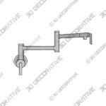 California Faucets Pot Filler - Dual Handle Wall Mount - Contemporary - 3D Decorative