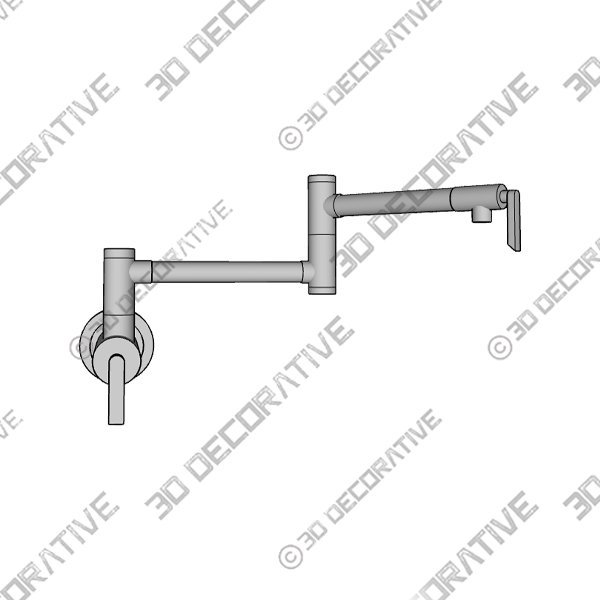 California Faucets Pot Filler - Dual Handle Wall Mount - Contemporary - 3D Decorative