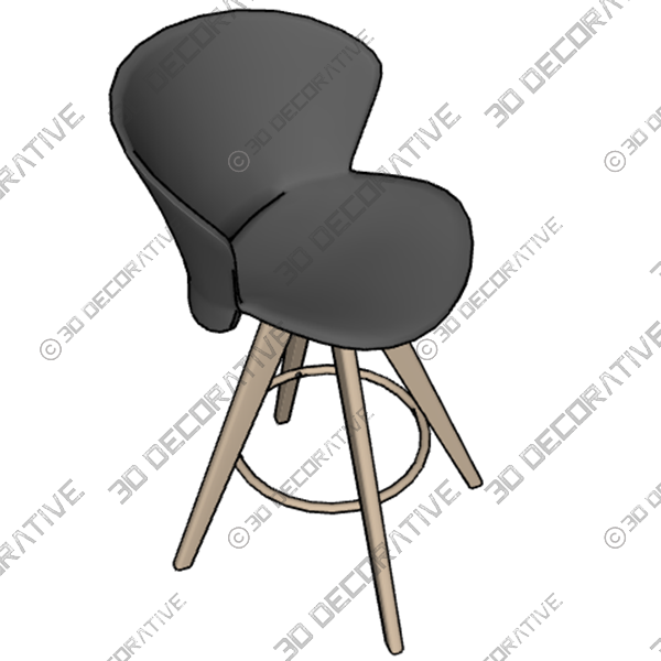 CangLong Mid Century Modern Side Chair - 3D Models
