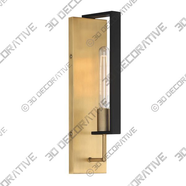 Chicago PM Old Satin Brass One-Light Wall Sconce - 3D Decorative