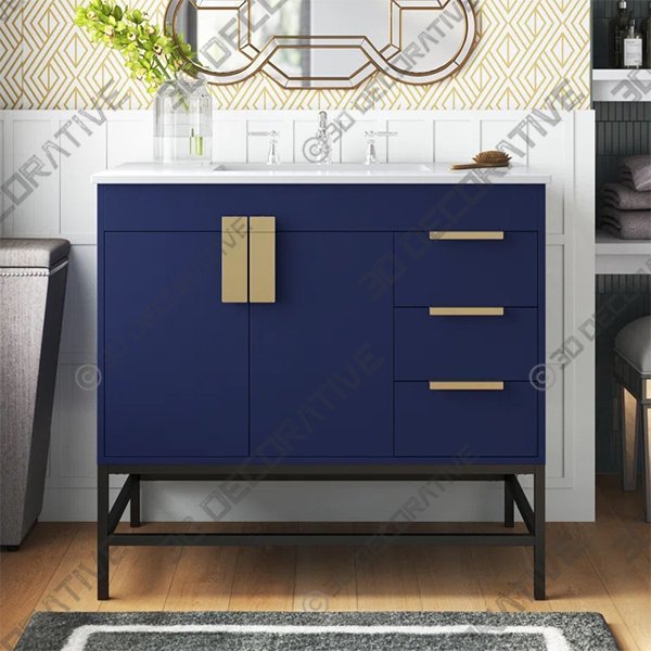 Corley 36″ Single Bathroom Vanity Set - 3D Decorative