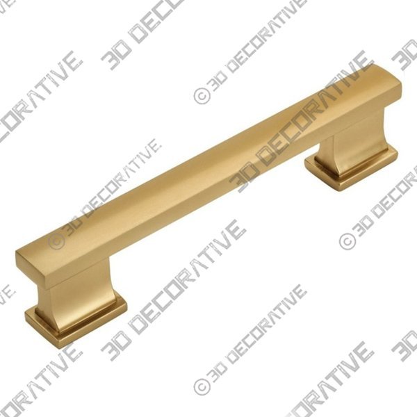 Cosmas 702-4GC Gold Champagne Contemporary Cabinet Pull - 4" Hole Spacing - 3D Decorative