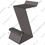 Counter Height Barstool in Black Faux Leather and Brushed Stainless Steel Finish - 3D Decorative