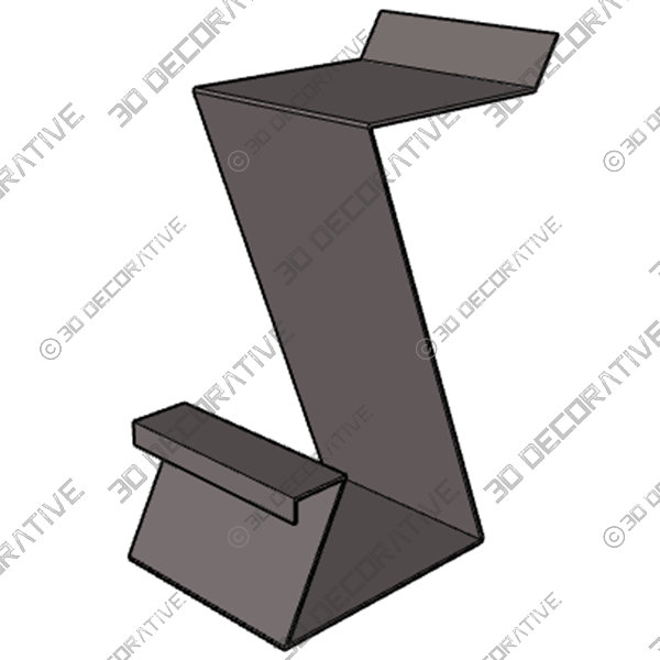 Counter Height Barstool in Black Faux Leather and Brushed Stainless Steel Finish - 3D Decorative