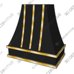 Curved Hood With Brass Strapping - 3D Decorative