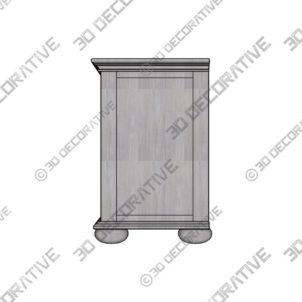 Delmy Solid Wood Cabinet - 3D Decorative