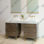 DOUBLE TERRA BATH SINK PAIRED WITH CUSTOM ELEMENTAL CLASSIC VANITY - 3D Decorative