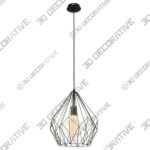 EGLO Carlton 1-Light Pendant Light Lamp in Black - 3D Decorative