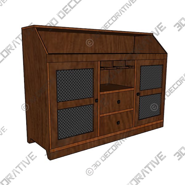 3_600x600-121-1.jpg ENSTVER Sideboard Storage Cabinet with Two Drawers and Storage Shelves for Dining Room, Rustic Brown - 3D Decorative