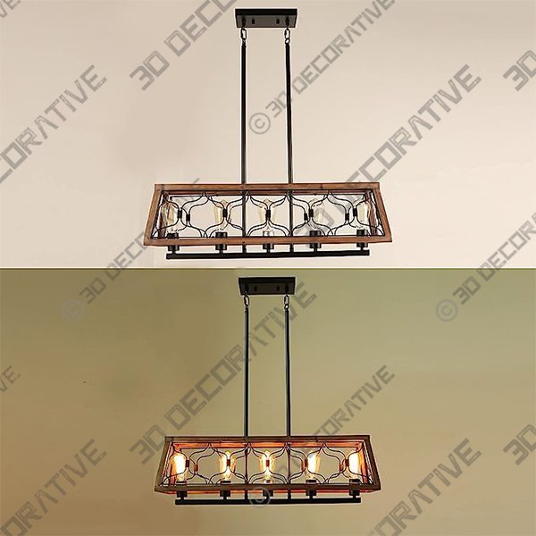 Eumyviv 5-Light Farmhouse Pendant Lighting Fixture - 3D Decorative