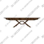 Exeter Double Leaf Extension Table - 3D Decorative