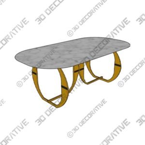 FENGHUANGE tall side table Stainless Steel Leg Marble Dining Table Chairs Dining Room Sets Luxury Marble Stone Top Metal Dining Tables - 3D Decorative