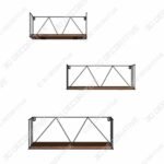 Floating Wall Shelves Set of 3, Black Metal Wire Hanging Rustic Storage Shelf Decor Organizer - 3D Decorative