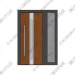 FRONT EXTERIOR PREHUNG STEEL DOOR -W36+12 X H80-RIGHT-HAND INSWING - 3D Decorative