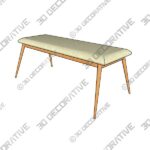 Gallman Dining Bench - 3D Decorative