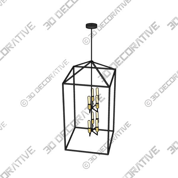 Generation Lighting Perryton 8-Light Midnight Black Transitional Geometric LED Pendant Light Lamp - 3D Decorative