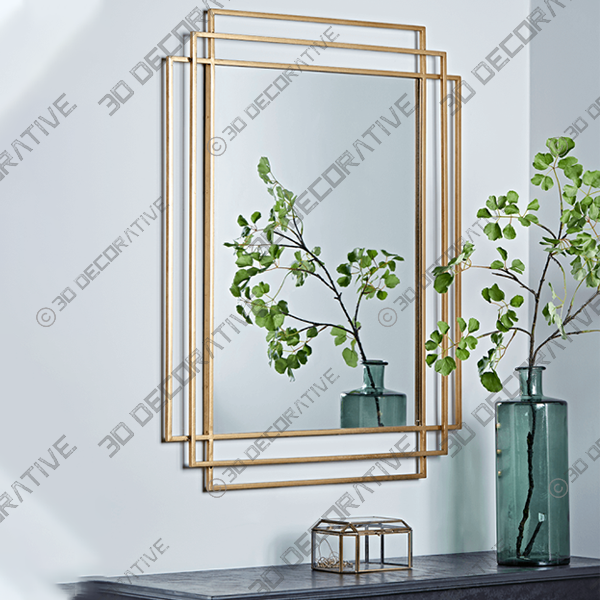 Gilded Art Square Decorative MirrorĀ - 3D Decorative