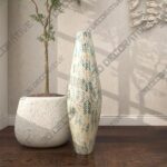 Vase-4-3-3.jpg Glendale Heights Modern Shell Inlaid Bamboo Floor Vase - 3D Decorative