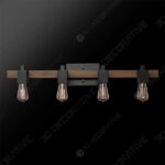 Globe Electric Phoenix 4-Light Vanity Light, Matte Black, Dark Faux Wood - 3D Decorative