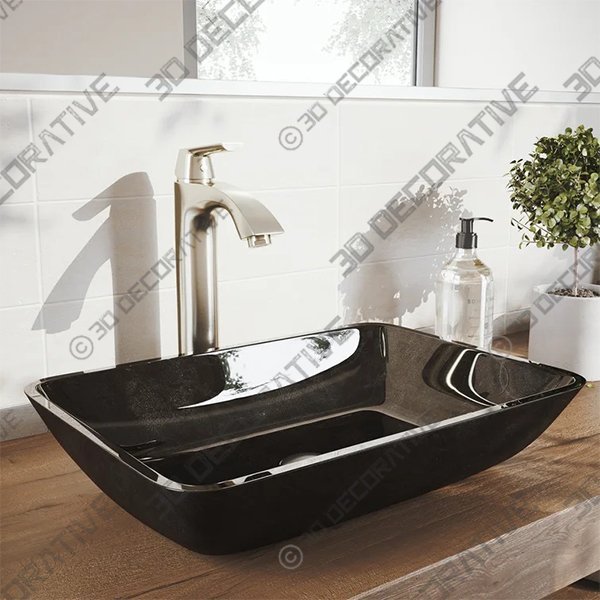 Handmade Onyx Glass Rectangular Vessel Bathroom SinkĀ - 3D Decorative