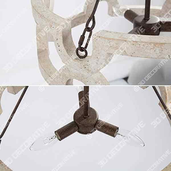 ISURAUL Rustic Drum Chandelier - 3D Decorative