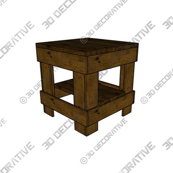 Jodie 24” Tall Solid Wood End Table - 3D Decorative