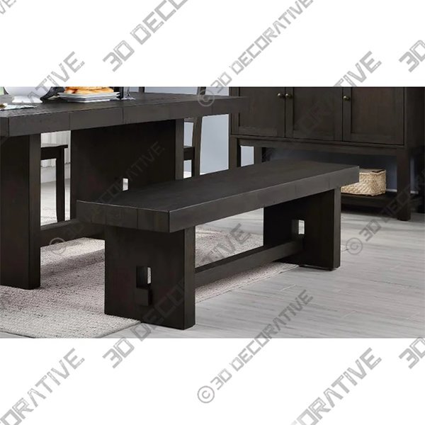 Kaveona Bench, Distressed Walnut - 3D Decorative