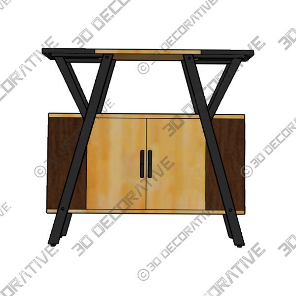 Kitchen Island Buffet Console Table with Storage Cabinet - 3D Decorative