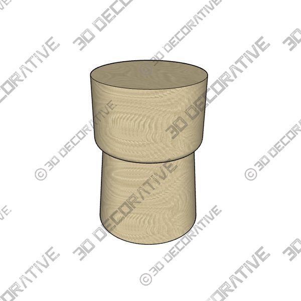 Leticia 17.75” Tall Solid Wood Drum End Table - 3D Decorative