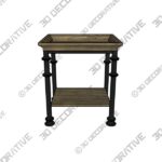 Liara 24.5” Tall Tray Top End Table - 3D Decorative