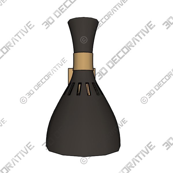 Matte Black and Burnished Brass Swivel SconceĀ - 3D Decorative