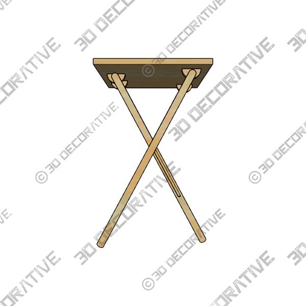 Mcallister 19.25” Tall Solid Wood Cross Legs End Table - 3D Decorative