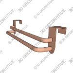 mDesign Metal Kitchen Over Cabinet Double Towel Bar Rack - 3D Decorative