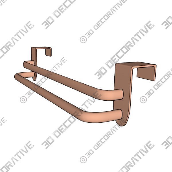 mDesign Metal Kitchen Over Cabinet Double Towel Bar Rack - 3D Decorative