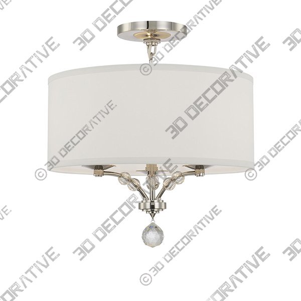 Mirage 18 Inch 3 Light Semi Flush Mount by Crystorama - 3D Decorative