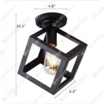 Modern Black Flush Mount Light - 3D Decorative