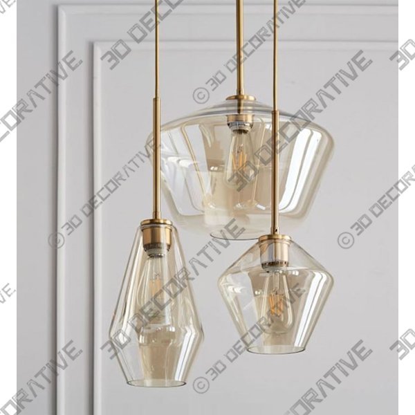Modern Simple Glass Pendant Light Bedroom Bar XG-9229 - 3D Decorative