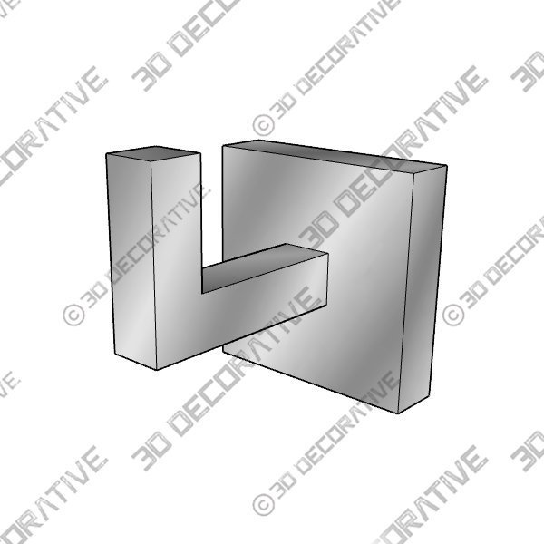 Modern Square Wall Mounted Chrome Bathroom Hook - 3D Decorative