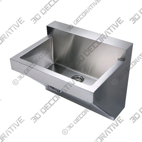 NOAH COLLECTION SINGLE DOOR STAINLESS STEEL SINK WITH CABINET – STAINLESS STEEL - 3D Decorative