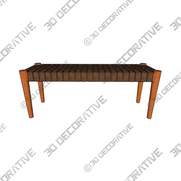 Orin Wicker Bench - 3D Decorative