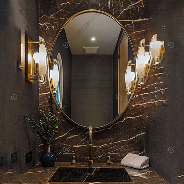Oval Wall Mount Mirror - 3D Decorative
