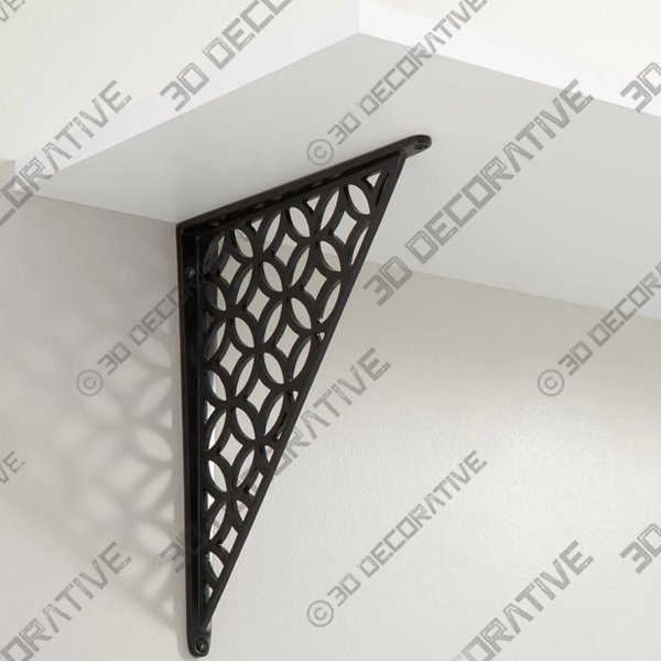 Pasteur 8-1/2″ Brass Shelf Bracket Nickel - 3D Decorative